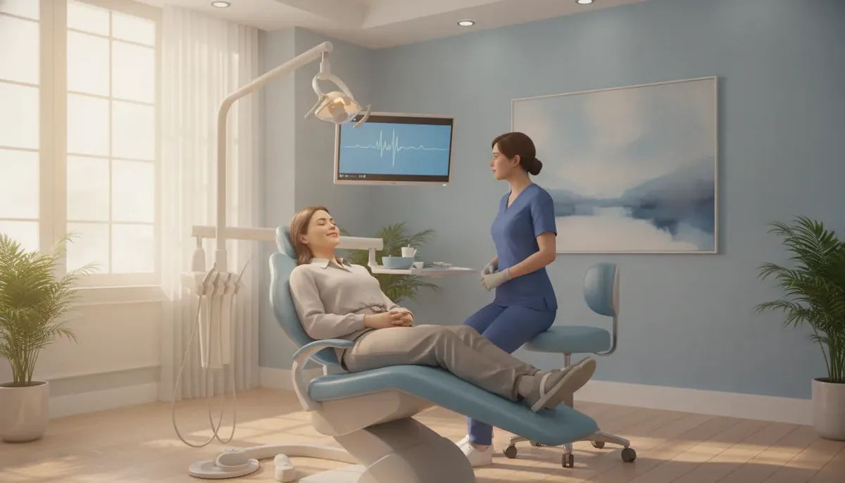 Patient relaxed and comfortable during sedation dentistry in a modern Tulsa dental office